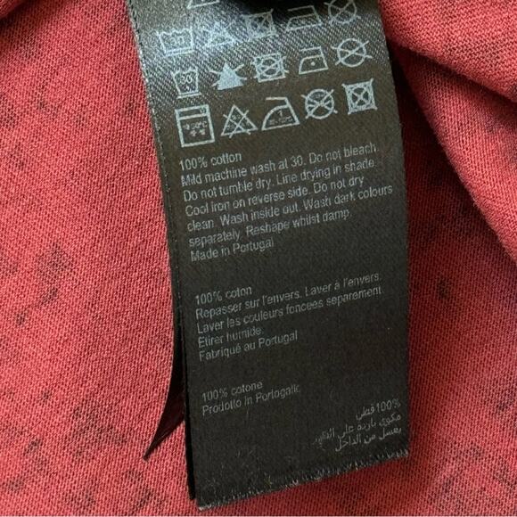 Allsaints Red Leopard Print Logo Front Short Sleeves Oversized T-Shirt XS/ Small - Picture 9 of 9